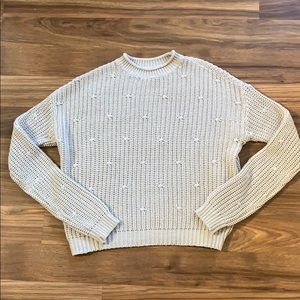 Abound Beige Crew Neck Knit Sweater